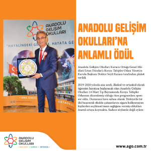 Anadolu Gelişim Okulları’na Anlamlı Ödül